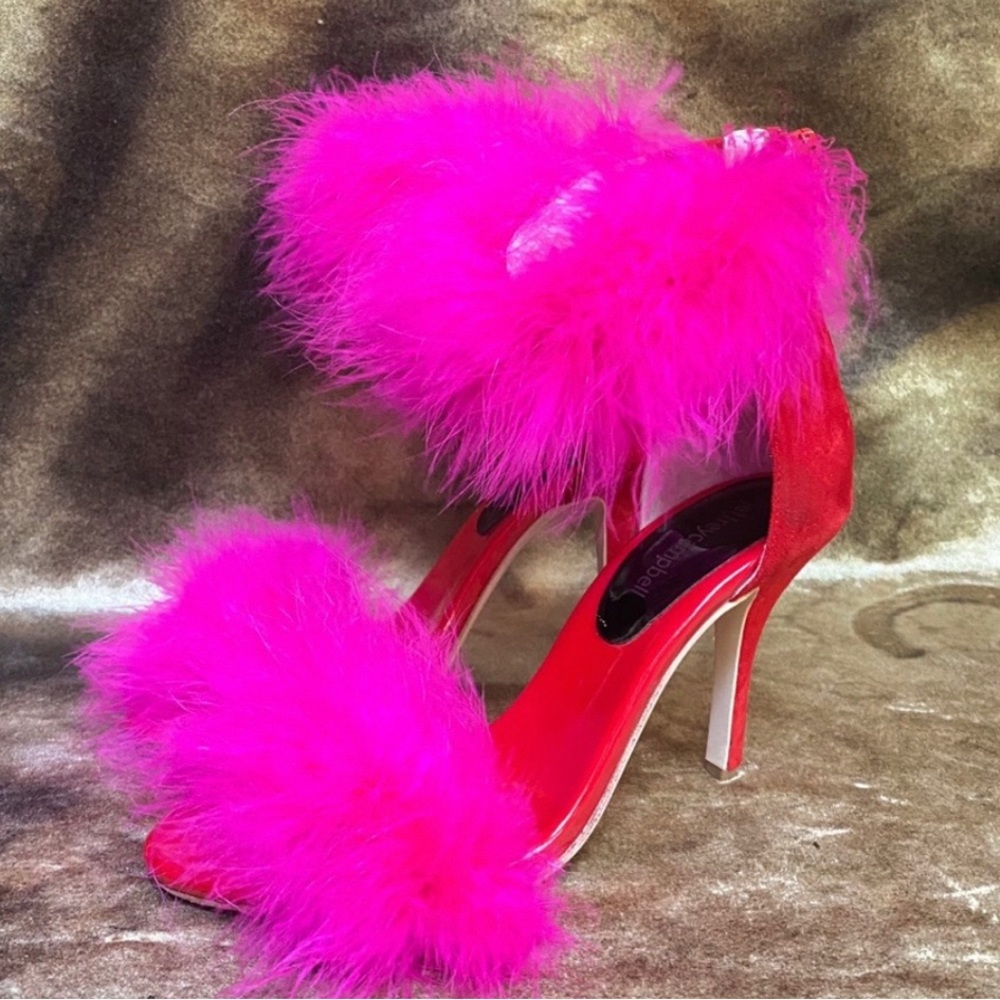 EUC Jeffrey Campbell Inaba-Foink fluffy heels